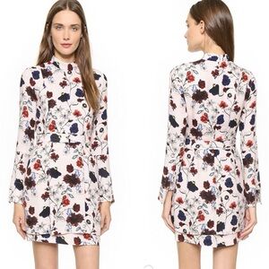 A.L.C. Charles Floral Silk Crepe Mini A-Line Cocktail Dress \\ 4